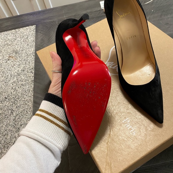 Black Suede Louboutin Pumps - Picture 2 of 5
